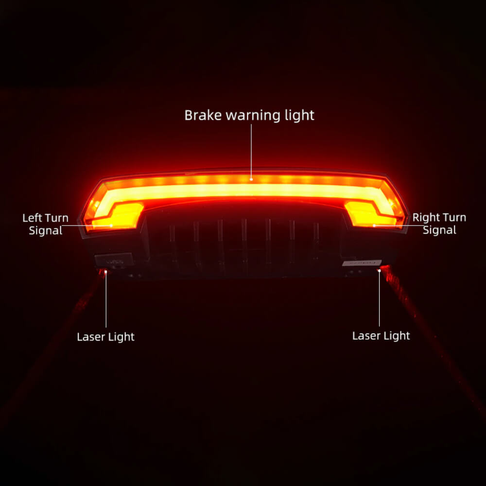 Luz led trasera con laser direccional y control remoto RockBros