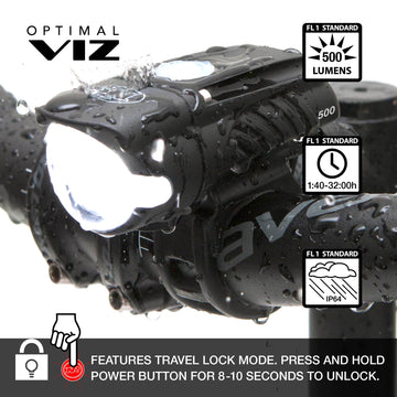 Combo de luces delanteras y traseras NiteRider Swift 500 y Vmax+ 150