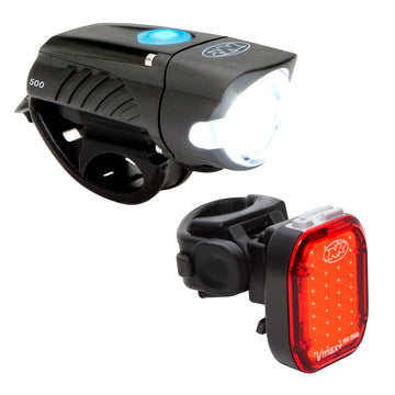Combo de luces delanteras y traseras NiteRider Swift 500 y Vmax+ 150