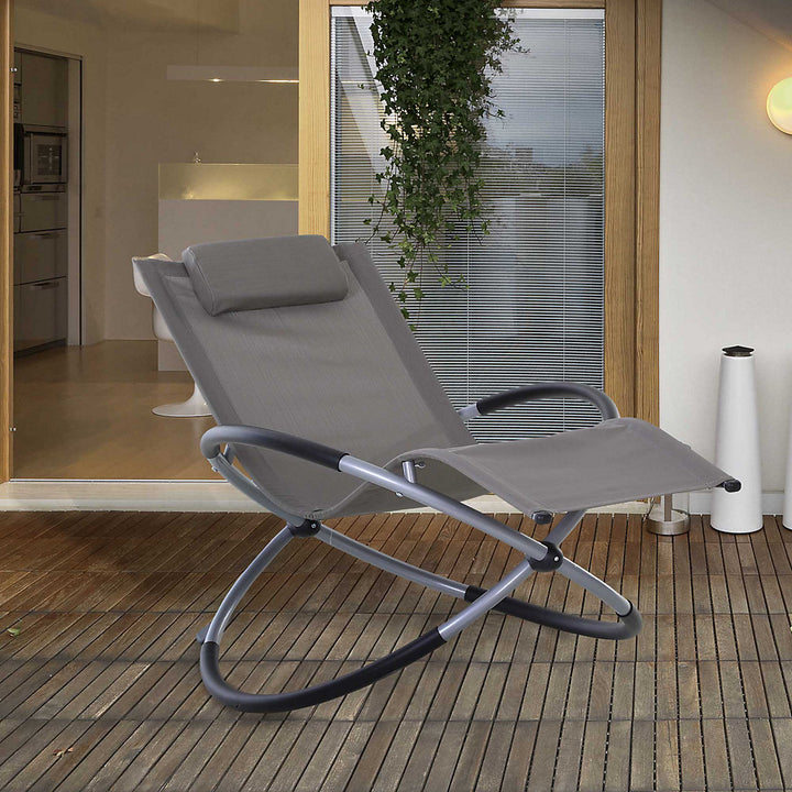 Camastro Oscilante Plegable Outsunny con Almohada
